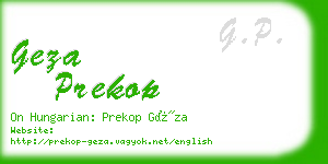 geza prekop business card